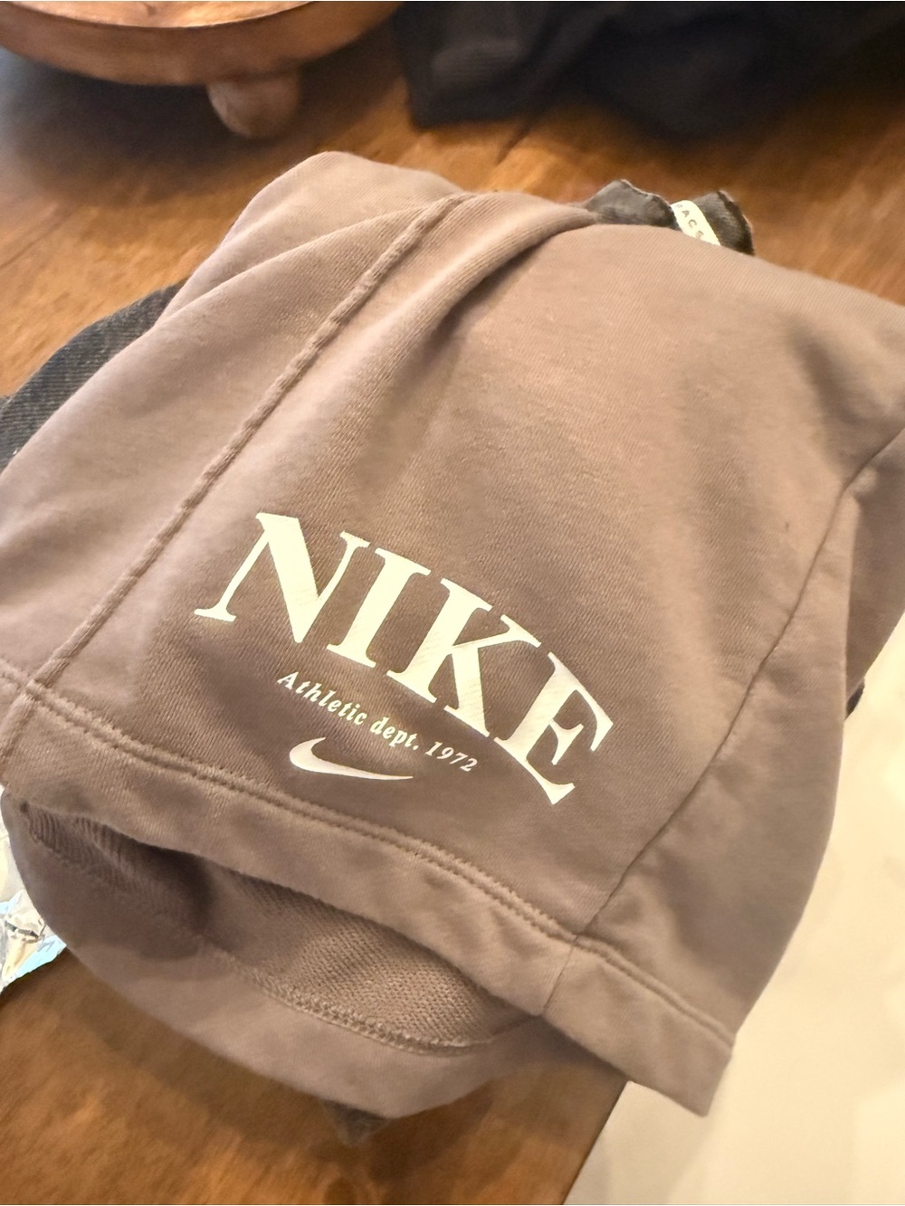 Nike Essential retro drawstring fleece shorts in cave stone grey - Picture 7 of 7